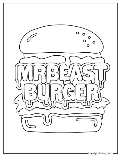 MrBeast Burger Coloring Page