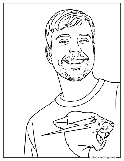 MrBeast King of Content Coloring Page