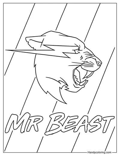 MrBeast Logo Coloring Page