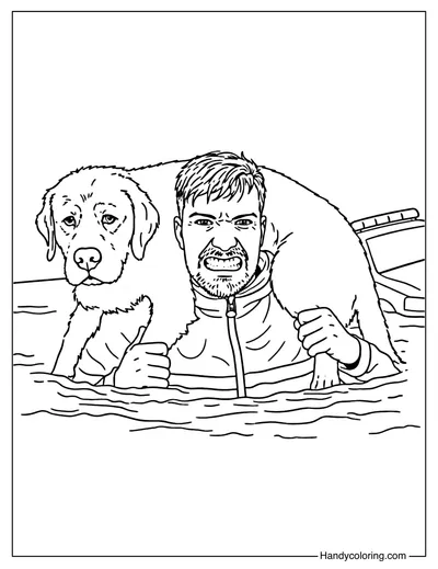 MrBeast Rescues the Dog Coloring Page