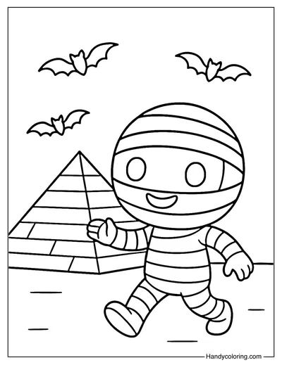 Mummy Adventure Coloring Page