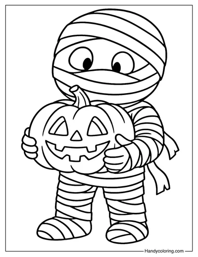Mummy Halloween Coloring Page