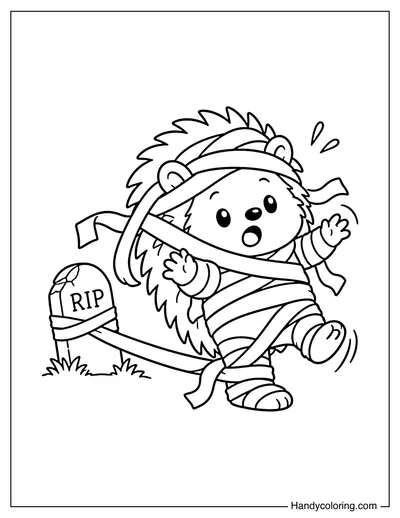 Mummy Hedgehog Tangled in Bandages