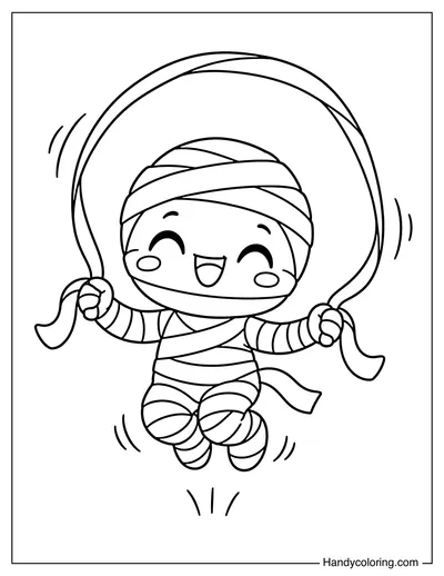 Mummy Jumping Rope with a Bandage