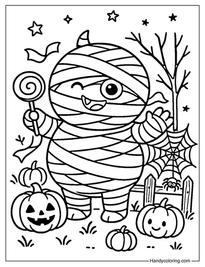 Mummy Monster Coloring Page