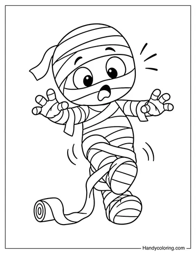 Mummy Tangled in Loose Bandages