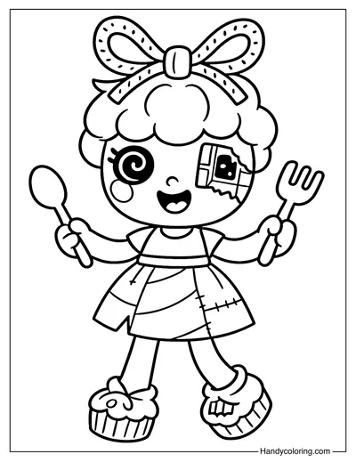 Munchy Snack Doll Coloring Page