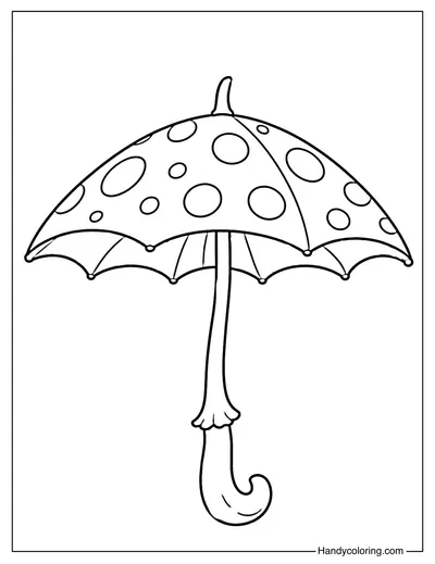 Mushroom Umbrella Coloring Page
