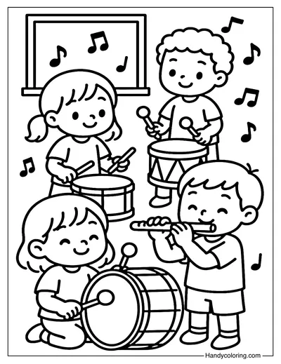 Music Class Coloring Page