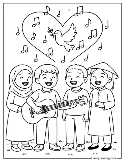 Music for Peace Coloring Page