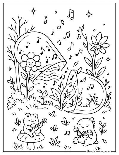 Music Forest Capsule Coloring Page