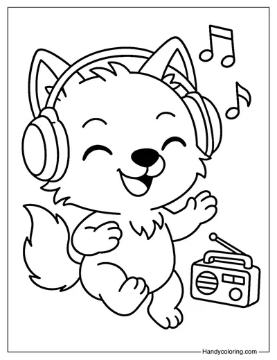 Music Lover Werewolf Coloring Page