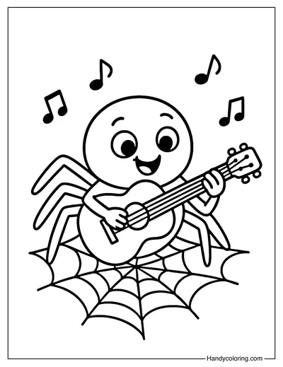 Music Spider Coloring Page