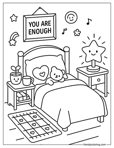 My Cozy Room Coloring Page