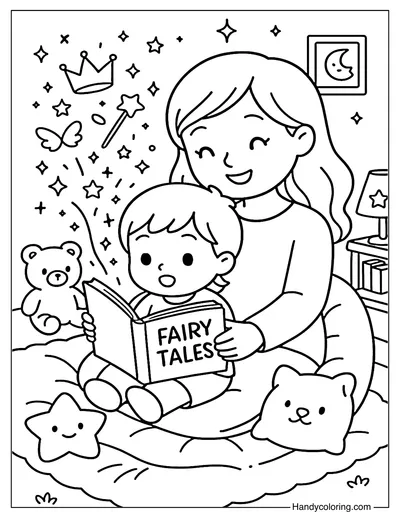 My Favorite Bedtime Story Coloring Page
