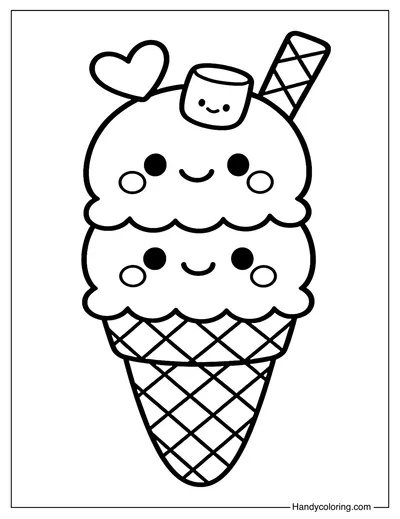 My Favorite Ice Cream Coloring Page