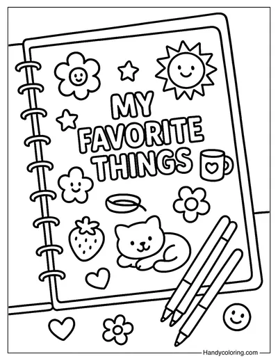 My Favorite Journal Coloring Page