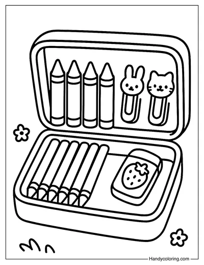 My Favorite Pencil Case Coloring Page