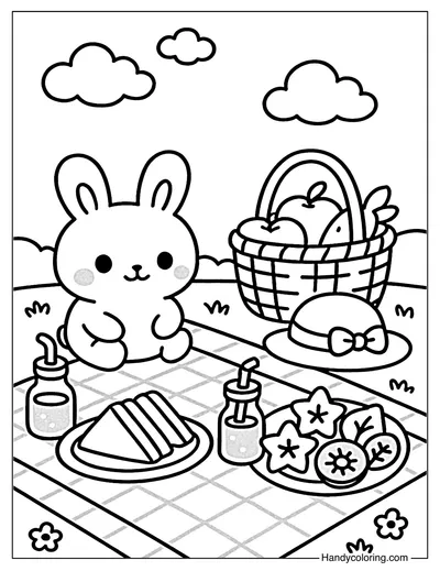 My Favorite Picnic Coloring Page