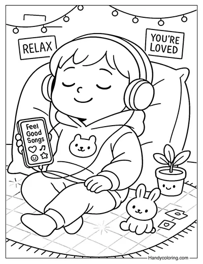 My Favorite Playlist Coloring Page