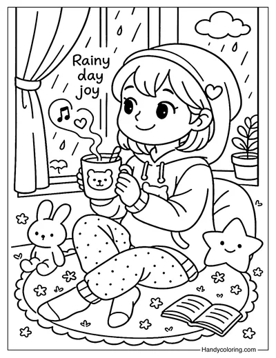 My Favorite Rainy Day Coloring Page