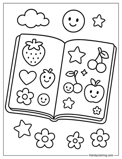 My Favorite Stickers Coloring Page