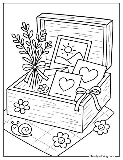 My Favorite Things Box Coloring Page