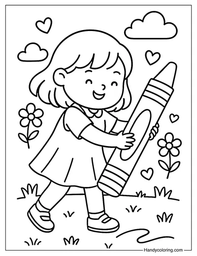 My First Crayon Coloring Page