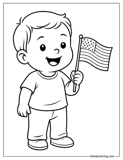 My First Flag Coloring Page