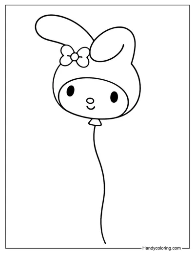My Melody Balloon Coloring Page