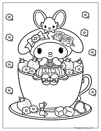 My Melody Coloring Page Sanrio