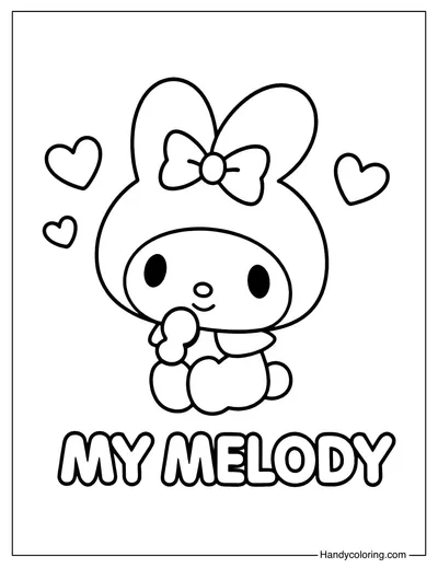 My Melody Sanrio Coloring Page