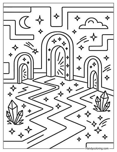 Mystery Tunnel Coloring Page