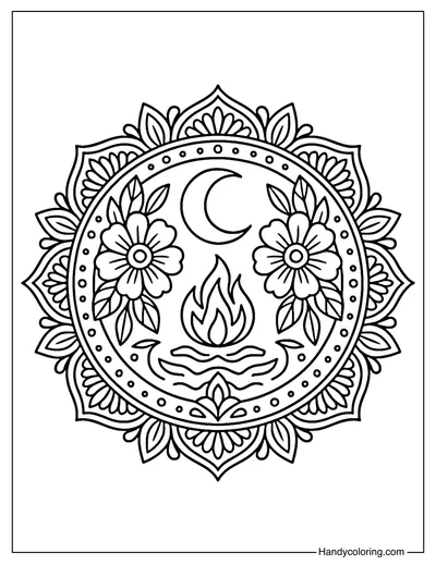 Mystical Mandala Coloring Page