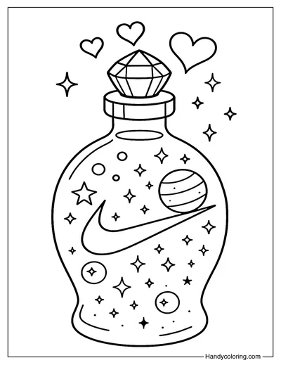 Mystical Nike Water Bottle Coloring Page