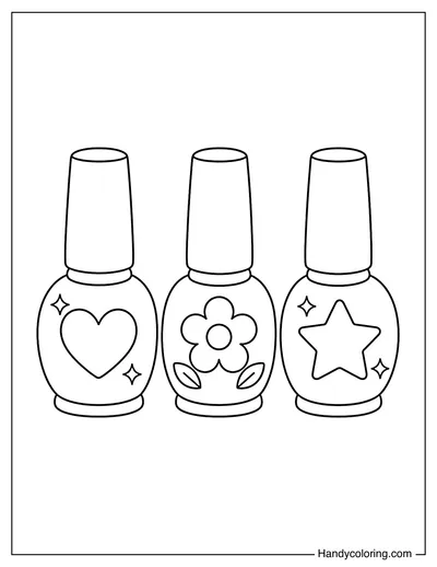 Nail Polish Trio with Simple Decorations