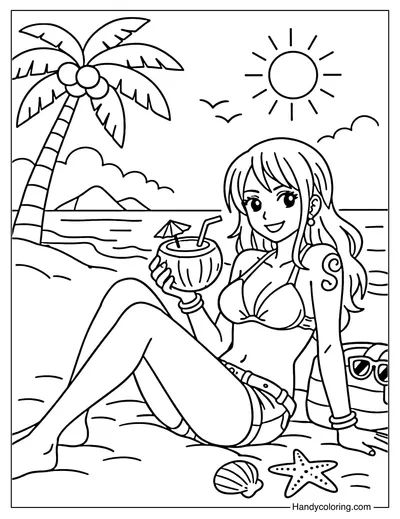 Nami Relaxing On The Beach