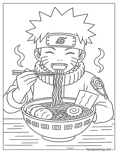 Naruto Eating Ramen Happily