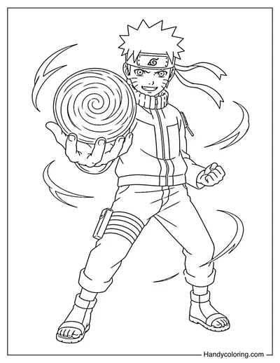 Naruto Holding a Big Rasengan