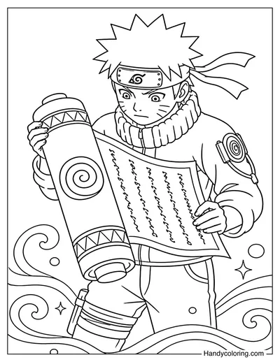 Naruto Holding a Ninja Scroll