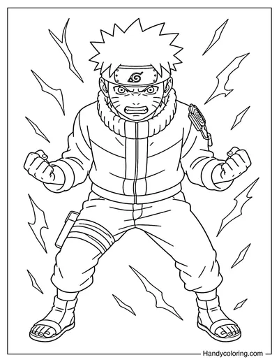Naruto Looking Angry with Clenched Fists