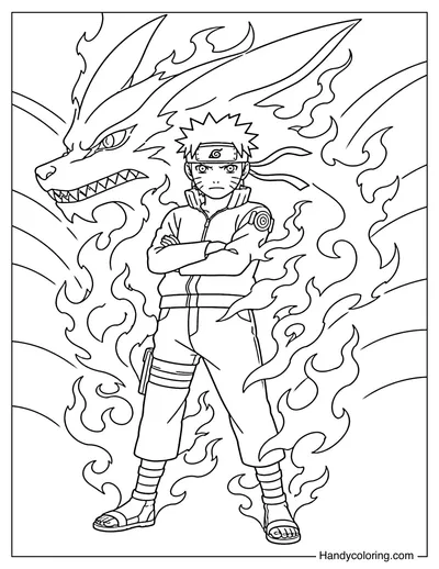 Naruto with Kurama Aura
