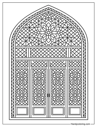 Nasir al-Mulk Mosque Window Coloring Page