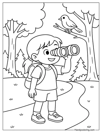 Nature Hunt Coloring Page