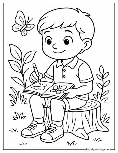 Nature Journal Time Coloring Page