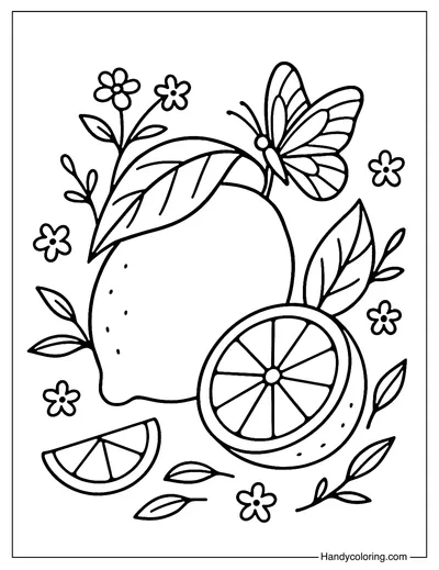 Nature Lemon Harmony Coloring Page