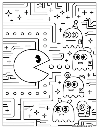 Neo Maze Adventure Coloring Page
