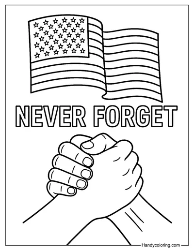 Never Forget Hands Coloring Page