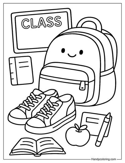 New School Shoes Coloring Page