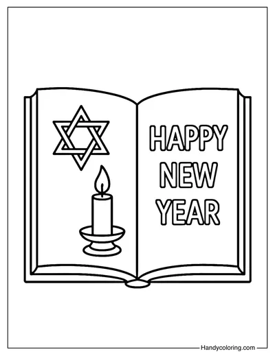 New Year Blessing Coloring Page